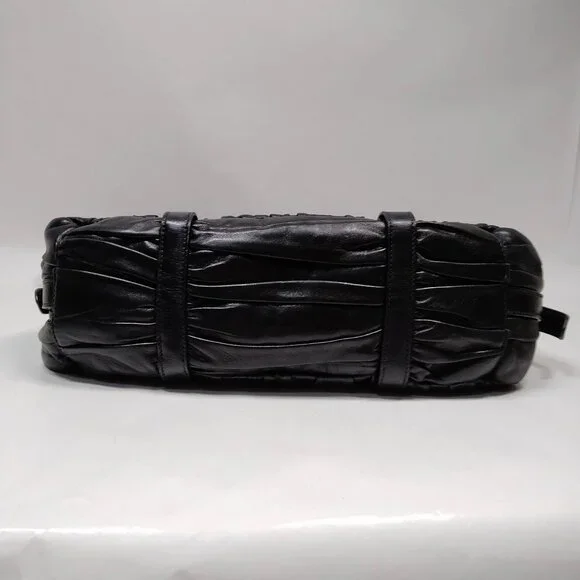 Authentic Prada Hand Bag Nappa Gaufre 2way Black Leather mn720-121725 - Picture 8 of 16